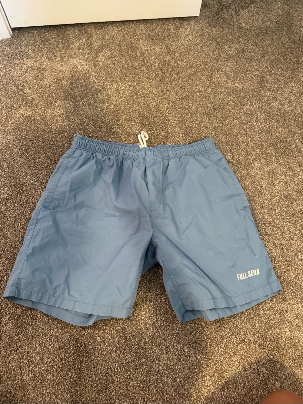 Full Send Men's Sky Blue Swim Trunks with Drawstring